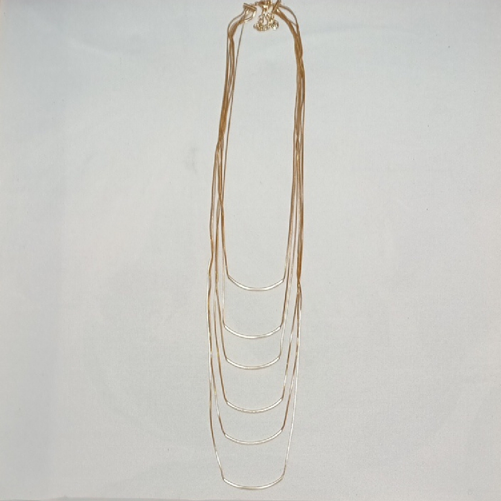 Elegant Gold and Silver Layered Necklace